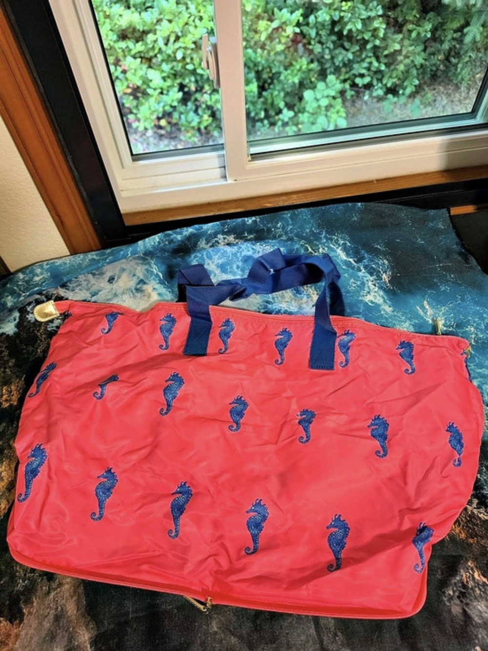 Lilly Pulitzer Seahorse Print Travel Bag in Pink & Blue